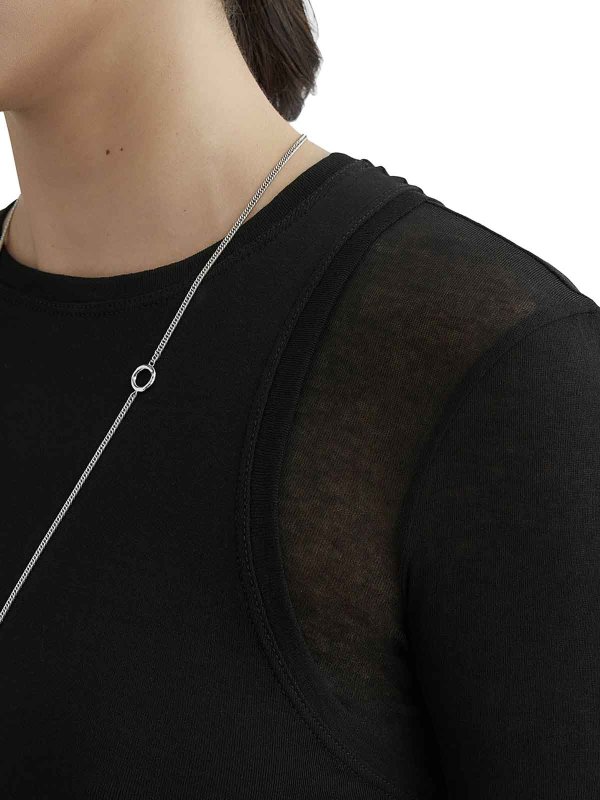 T-shirt in cotone multistrato shop online: JIL SANDER