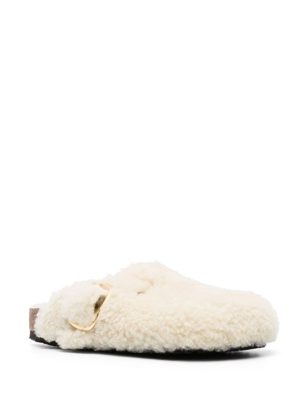 BIRKENSTOCK: Loafers & Slippers online - Boston Big Buckle Shearling Slippers