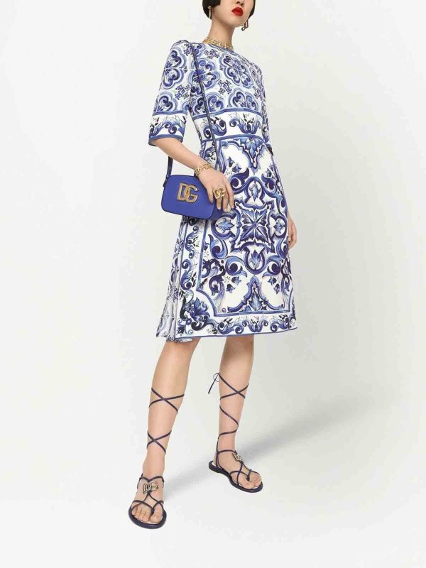 DOLCE & GABBANA: ニーレングスドレス online - 膝丈ドレス - ブルー