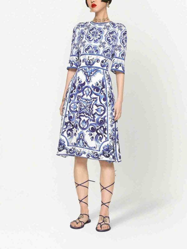 The Best Shops DOLCE & GABBANA: ニーレングスドレス - 膝丈ドレス - ブルー