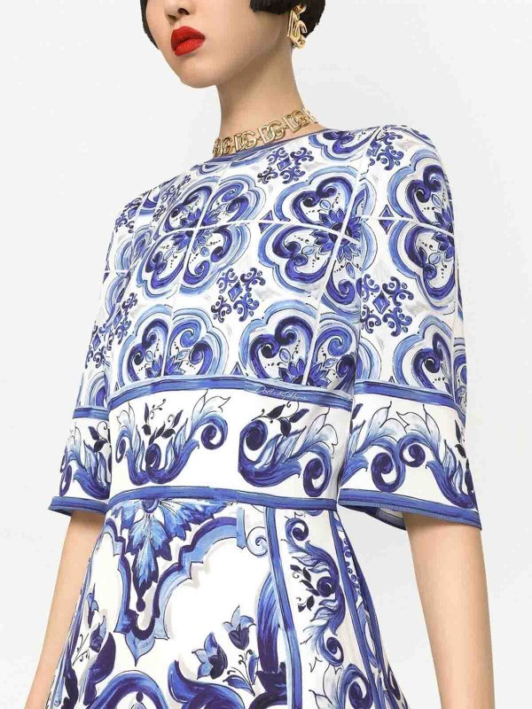DOLCE & GABBANA buy online 膝丈ドレス - ブルー