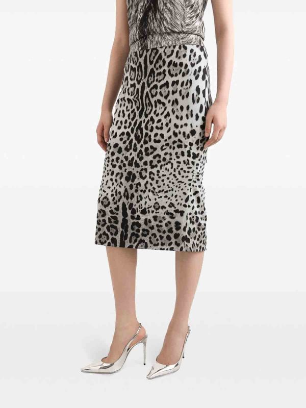 膝丈/ミディスカート - アニマル柄 shop online: DOLCE & GABBANA