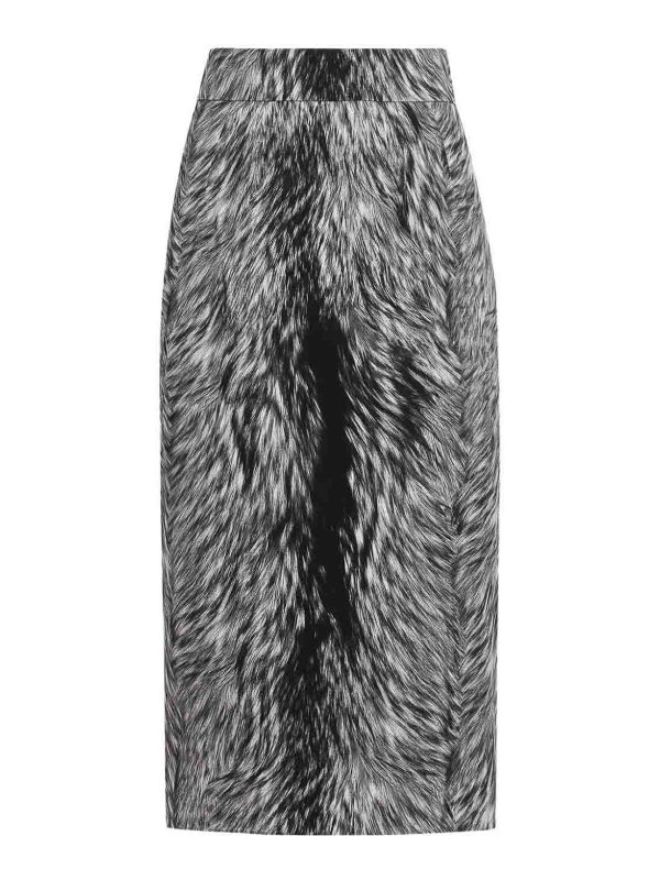 DOLCE & GABBANA: ニーレングススカート＆ミディ丈 - 膝丈/ミディスカート - グレー