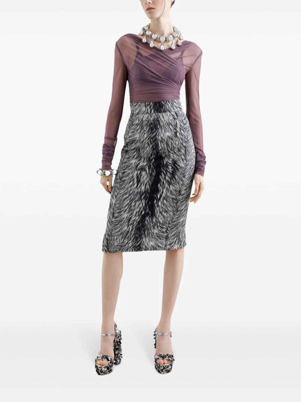 DOLCE & GABBANA: ニーレングススカート＆ミディ丈 online - 膝丈/ミディスカート - グレー