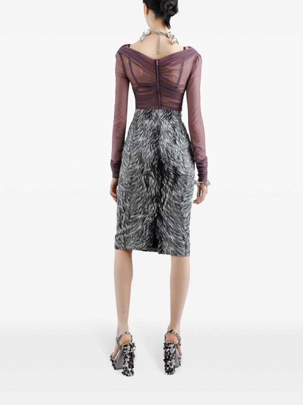 The Best Shops DOLCE & GABBANA: ニーレングススカート＆ミディ丈 - 膝丈/ミディスカート - グレー