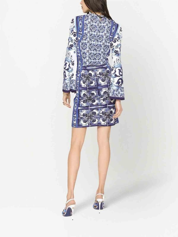 ショートドレス - ブルー shop online: DOLCE & GABBANA