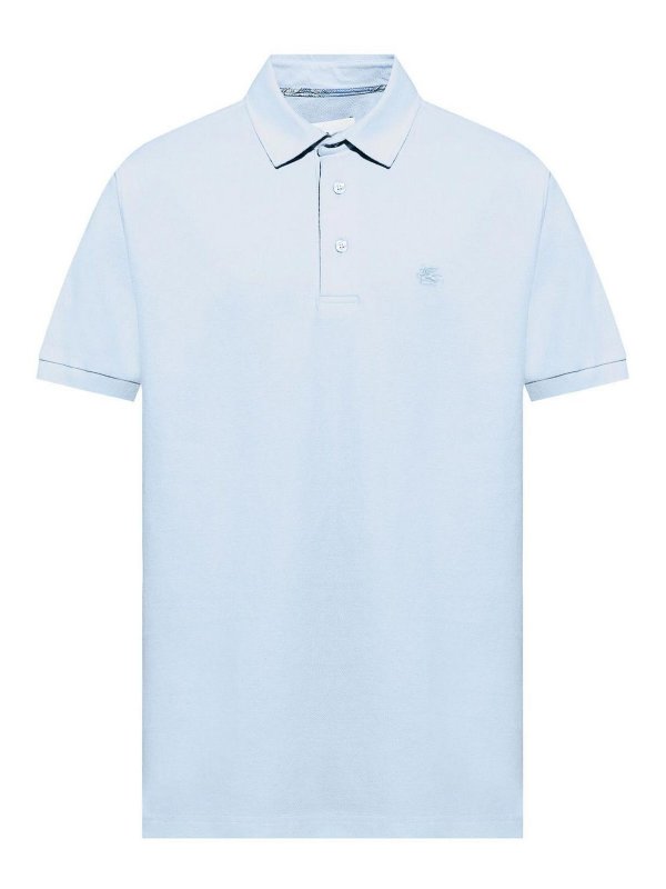 ETRO: polo shirts - Pegaso-Embroidered Cotton Polo Shirt