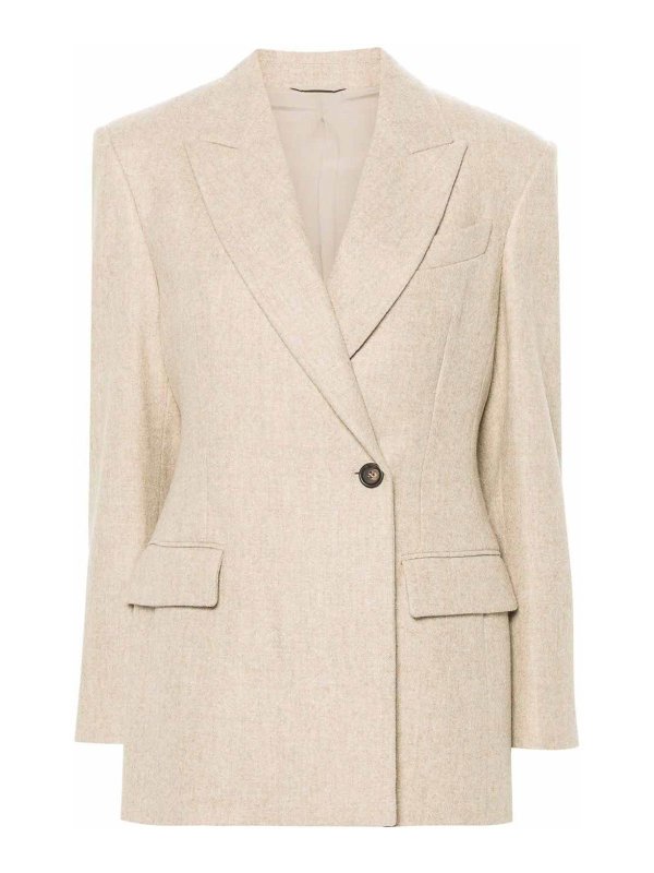 BRUNELLO CUCINELLI: blazers - Felted-Finish Blazer