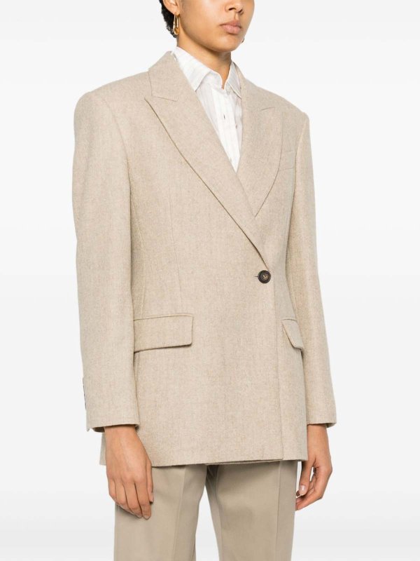 BRUNELLO CUCINELLI: blazers online - Felted-Finish Blazer
