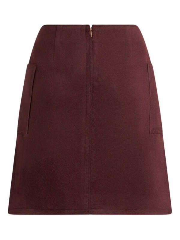 Knielange und Midi Röcke shop online Midirock - Dunkelrot