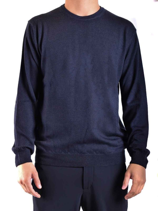 WOOLRICH: Suéteres con cuello pico online - Suéter Cuello Redondo - Azul