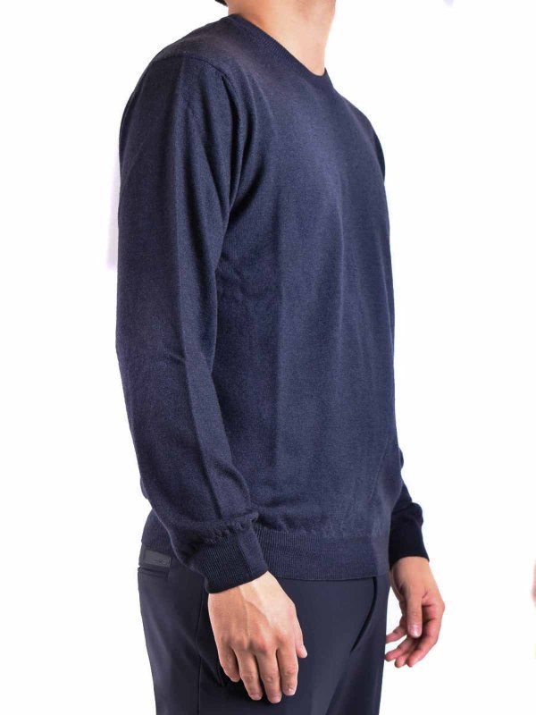 The Best Shops WOOLRICH: Suéteres con cuello pico - Suéter Cuello Redondo - Azul