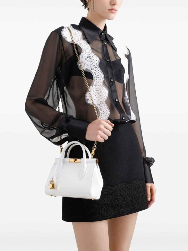 The Best Shops DOLCE & GABBANA: cross body bags - Top Handle Bag Bianco Ottico