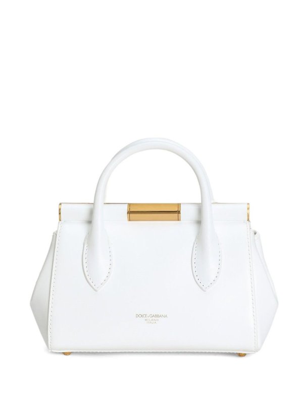 Top Handle Bag Bianco Ottico shop online: DOLCE & GABBANA