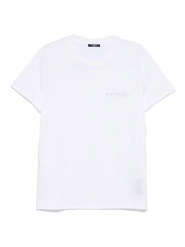 Balmain: T-shirts - T-Shirt - Weiß