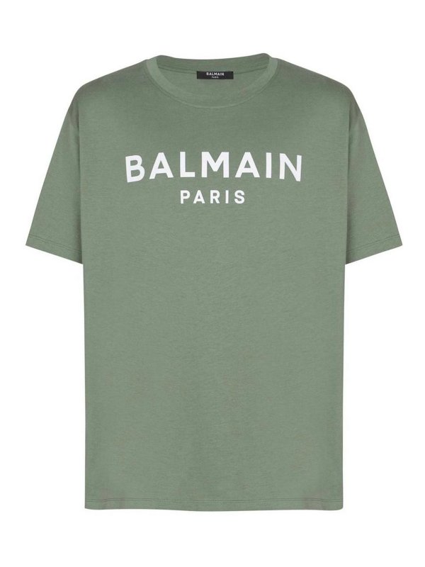 Balmain: T-shirts - T-Shirt - Grün