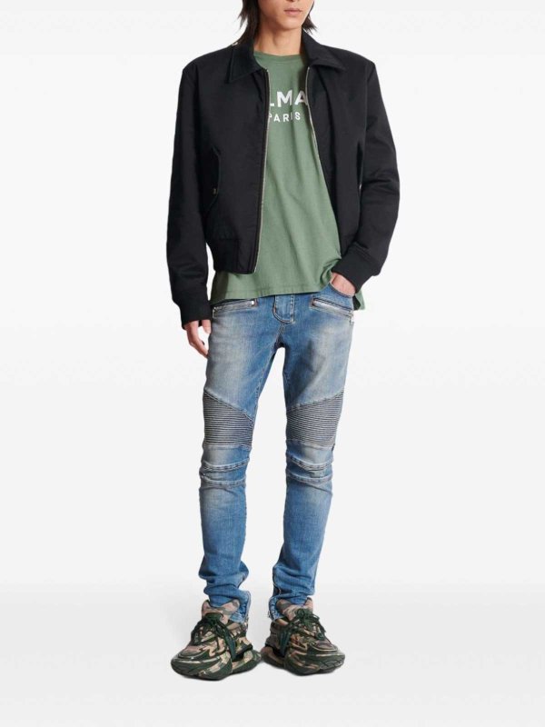 Balmain: T-shirts online - T-Shirt - Grün