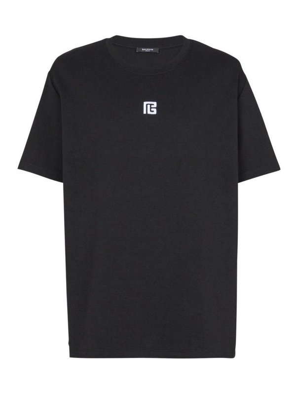 Balmain: t-shirt - T-shirt piccola con logo Pb