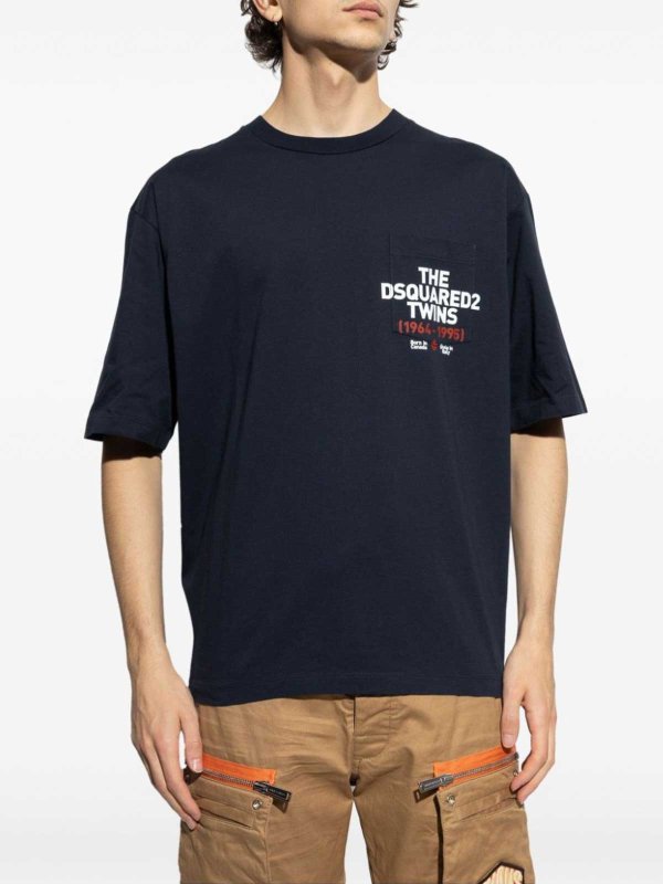 DSQUARED2: t-shirts online - T-Shirt Navy Blue