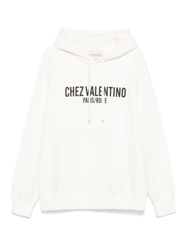 VALENTINO GARAVANI: Sweatshirts & Sweaters - Ivory Capploose Print Sweatshirt