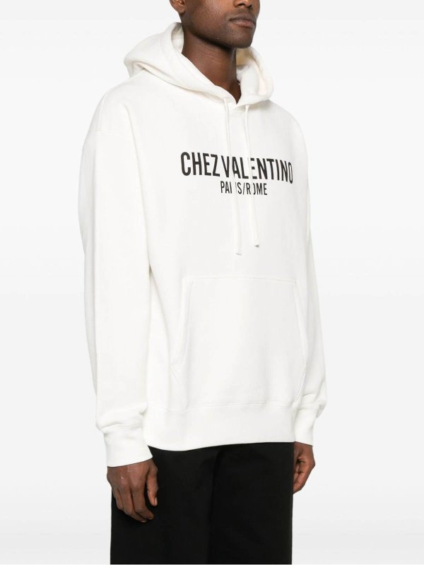 The Best Shops VALENTINO GARAVANI: Sweatshirts & Sweaters - Ivory Capploose Print Sweatshirt