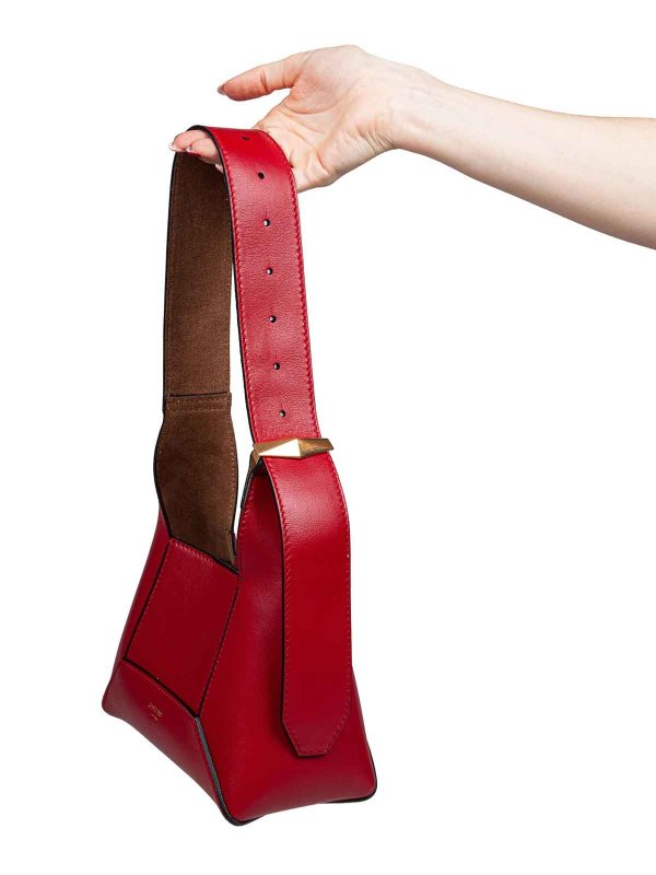 JIMMY CHOO: shoulder bags online - Diamond Hobo/S Shoulder Bag In Red Leather