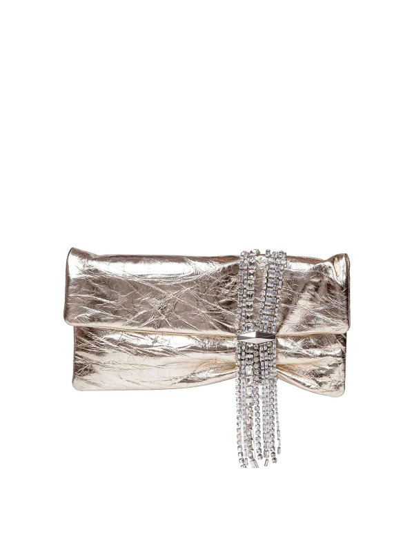 JIMMY CHOO: Bolso clutch - Bolso Clutch - Oro Blanco