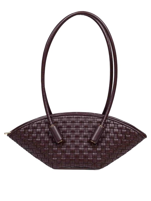 THEMOIRè: shoulder bags - Shoulder Bag In Woven Effect Vegan Leather