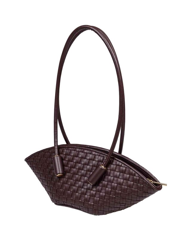 The Best Shops THEMOIRè: shoulder bags - Shoulder Bag In Woven Effect Vegan Leather