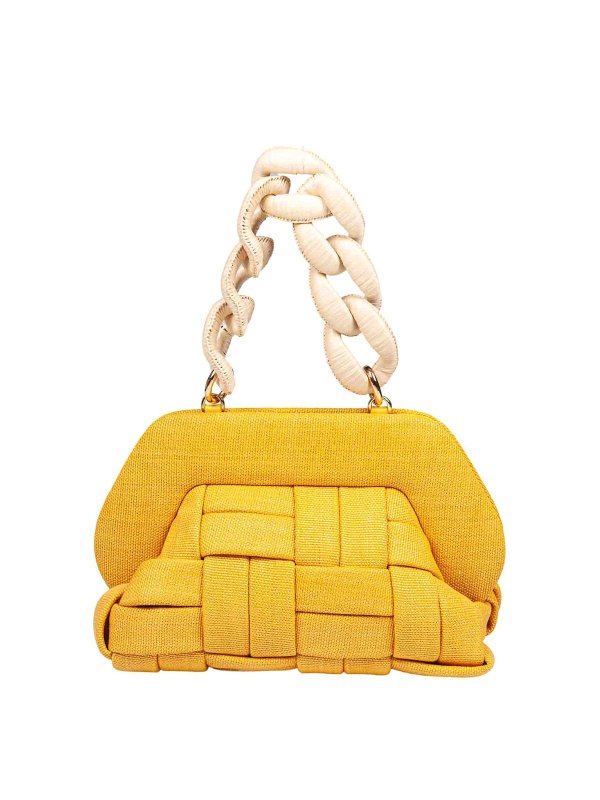 THEMOIRè: clutches - Ocher Yellow Canvas Clutch Bag