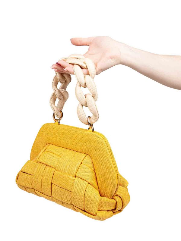 THEMOIRè: clutches online - Ocher Yellow Canvas Clutch Bag