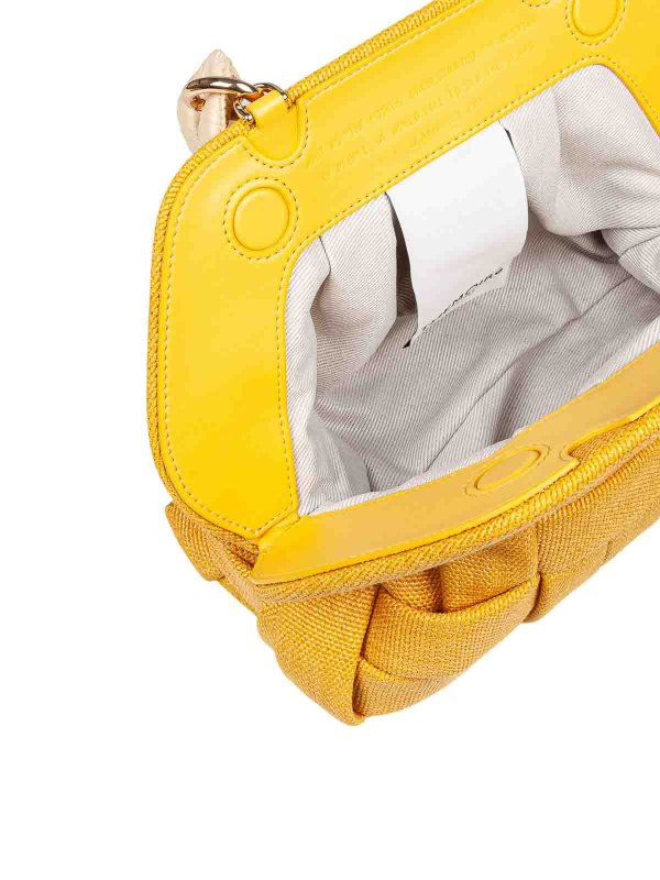 The Best Shops THEMOIRè: clutches - Ocher Yellow Canvas Clutch Bag
