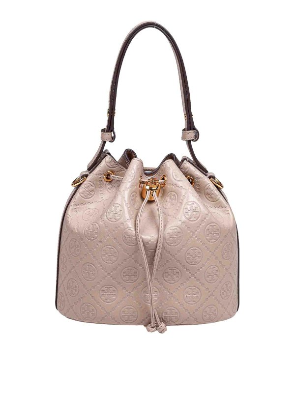 TORY BURCH: borse a tracolla - Borsa Secchiello In Pelle Monogram