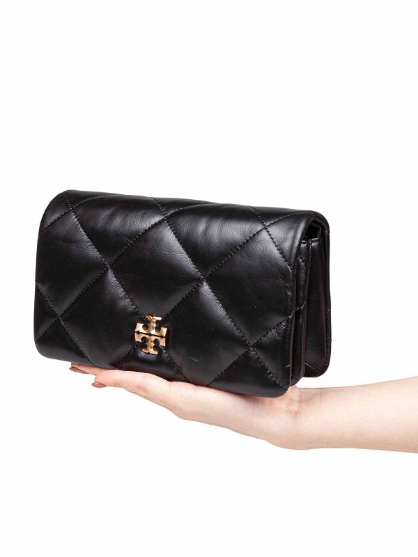 TORY BURCH: cross body bags online - Kira Diamond Wallet Bag In Black Leather