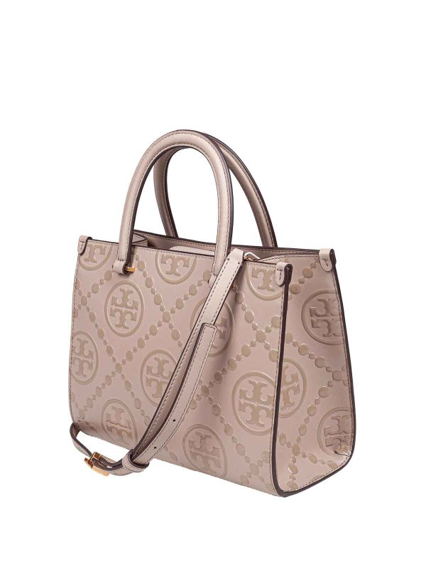 The Best Shops TORY BURCH: totes bags - Monogram Leather Tote Bag in Clay Color
