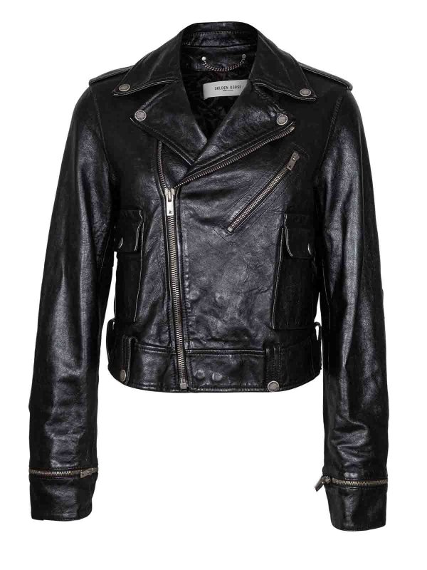 The Best Shops GOLDEN GOOSE: レザージャケット - レザージャケット - 黒