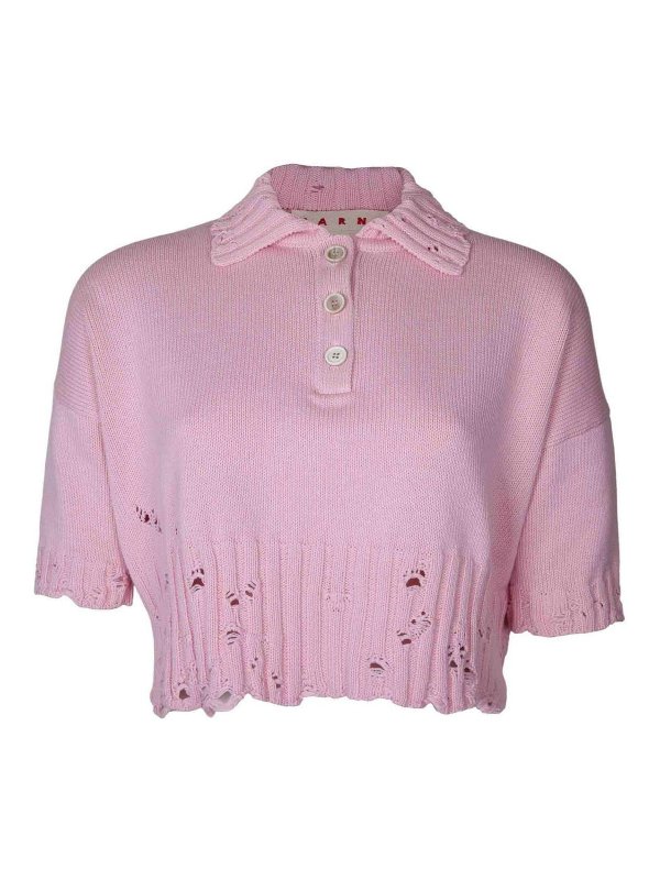 Marni: Camisetas - Camiseta - Color Carne Y Neutral