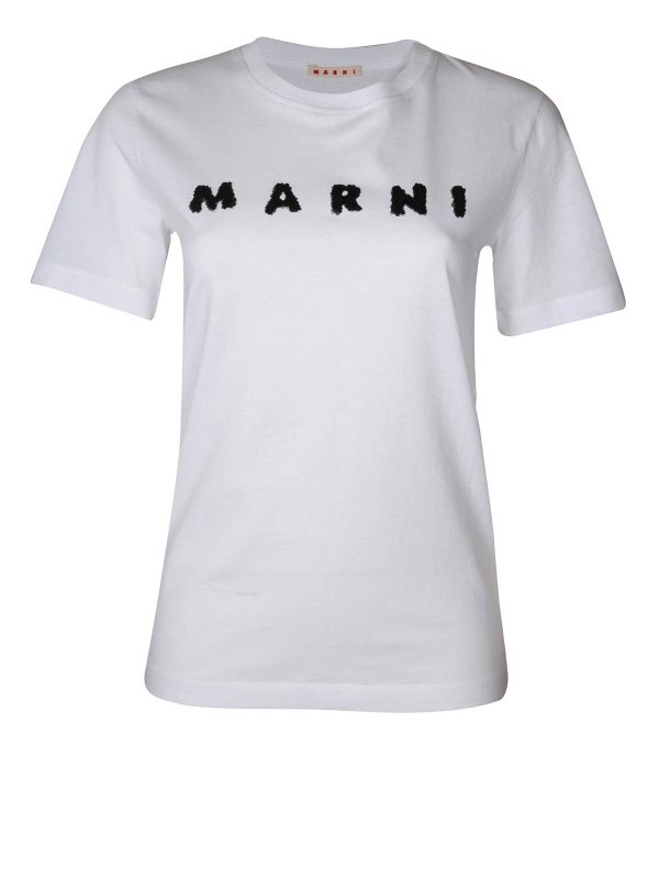 The Best Shops Marni: t-shirt - T-Shirt In Cotone Con Logo  Scribbled