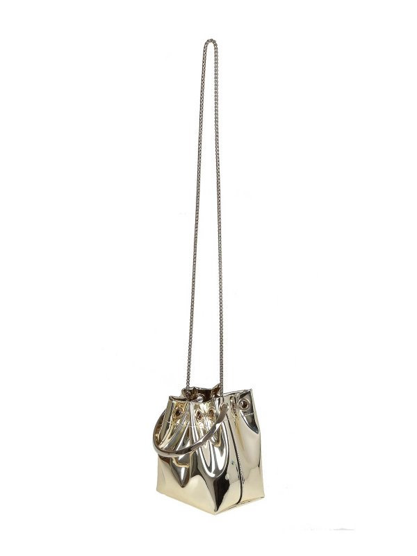 Secchiello Bon Bon In Pelle Metallizzata shop online: JIMMY CHOO