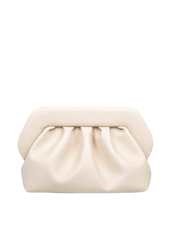 THEMOIRè: pochette - Pochette In Tessuto Vegano Colore Shell