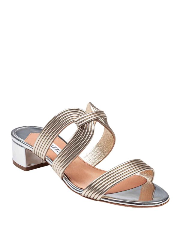 Aquazzura: mules shoes online - Esencia 35 mule in laminated leather