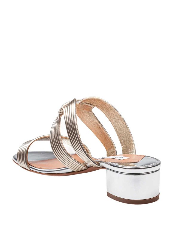 Esencia 35 mule in laminated leather shop online: Aquazzura