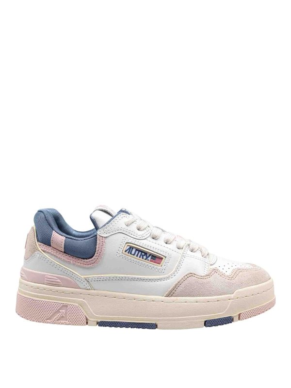 AUTRY: trainers - Clc Low Sneakers In White And Beige Suede