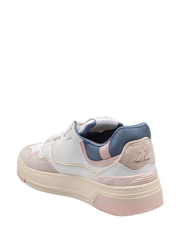The Best Shops AUTRY: trainers - Clc Low Sneakers In White And Beige Suede