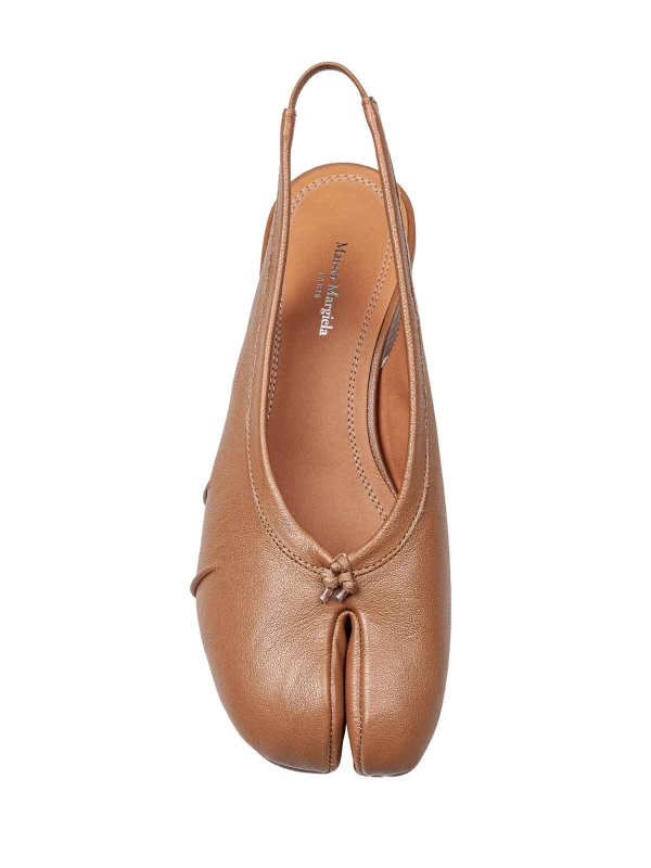 The Best Shops Maison Margiela: court shoes - Tabi Slingback In Tan Leather