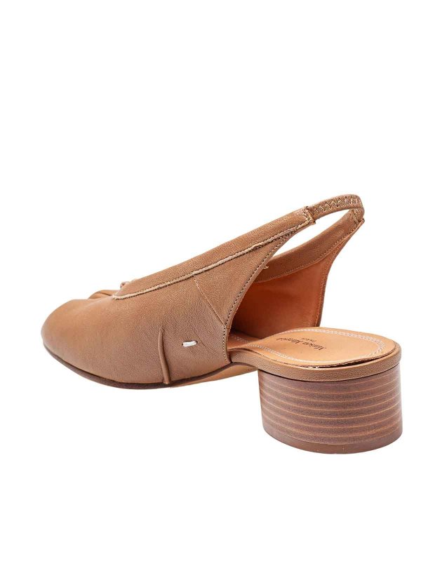 Tabi Slingback In Tan Leather shop online: Maison Margiela