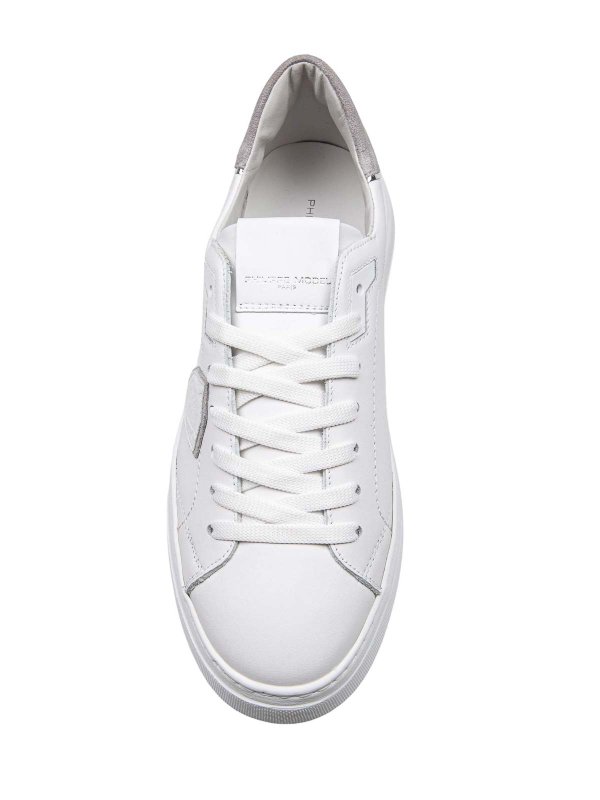 PHILIPPE MODEL: trainers online - Temple Low Man Sneakers In White/Grey Leather