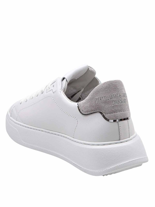 The Best Shops PHILIPPE MODEL: trainers - Temple Low Man Sneakers In White/Grey Leather