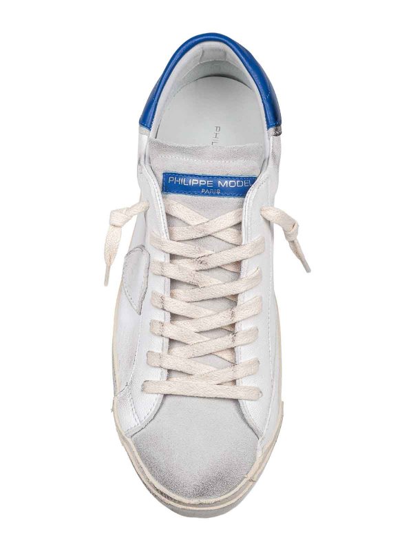 PHILIPPE MODEL: trainers online - Sneakers In White And Bluette Leather