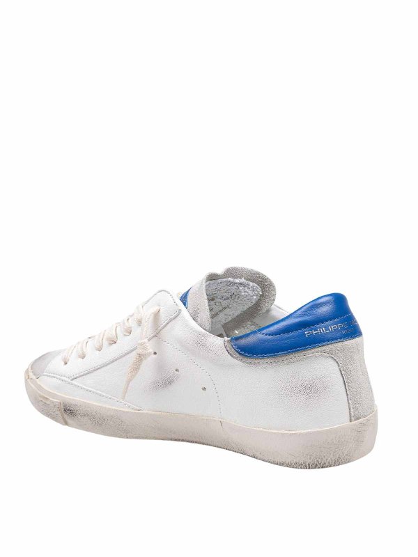 The Best Shops PHILIPPE MODEL: trainers - Sneakers In White And Bluette Leather